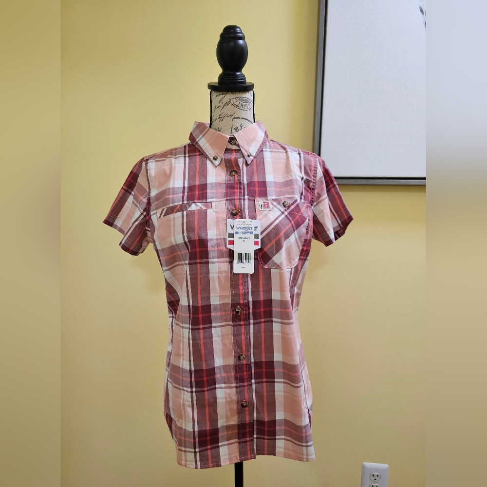 New Wrangler® Ladies' Riggs Foreman SS Plaid Shirt